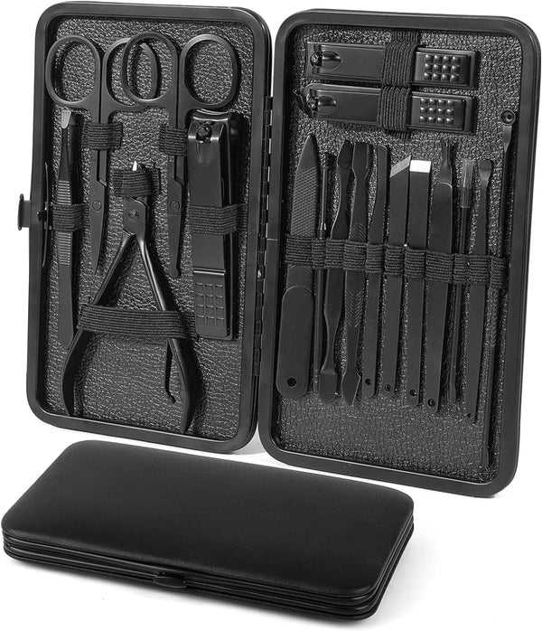 Manicure Set, 18 in 1 Professional Pedicure Kit Stainless Steel Personal Care Nail kit Manicure Portable Nail Clipper Set