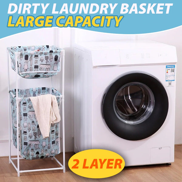 [ 2 LAYER ] Large Capacity Dirty Laundry Cloth Basket