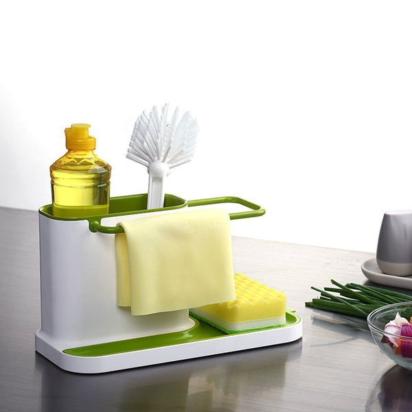 3 in 1 Kitchen Sink Soap & Sponge Organizer