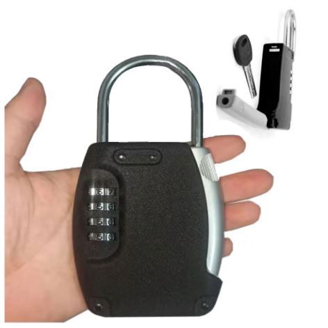Metal Hidden Key Safe Box 4 Digital Password Combination Lock Hook Mini Secret Box For Home Villa Caravan