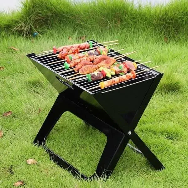 X TYPE FOLDABLE PORTABLE Barbecue Grill, BBQ / BAR B Q Portable Grill WITH COOKING PLATE