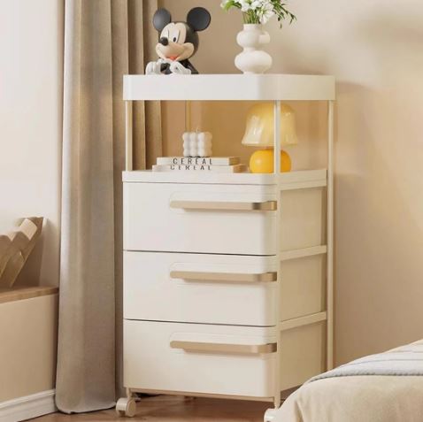 Bedside Décor & Storage Table, Side Table Storage Drawers