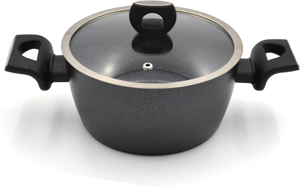 Granite Stainless Steel Casserole Pot 20cm Non-Stick Coating With Scratch Resistance And Eco-Friendly