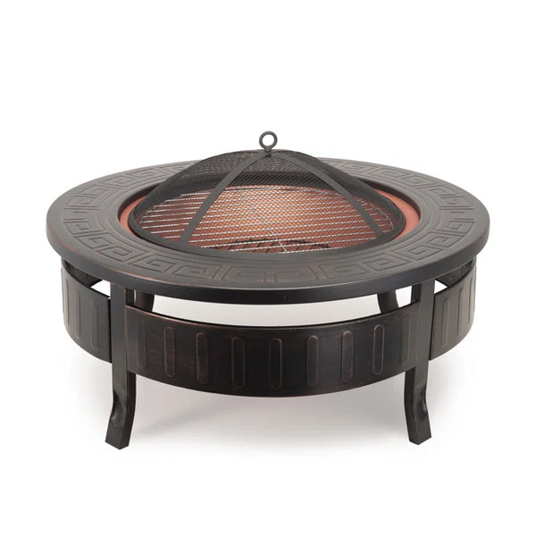 Fire Pits For Garden Wood Burning Cast Iron Firepit Round Fire Bowl Grill, Outdoor Garden Terrace Barbecue