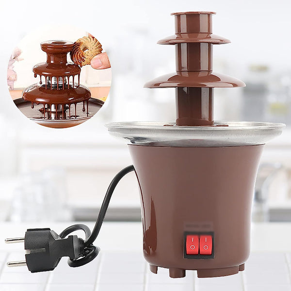 Chocolate Fondue Fountain, 3 Tiers Electric Melting Machine Chocolate Fountain Mini Hot Chocolate Fondue Pot, 1.5-Pound Capacity