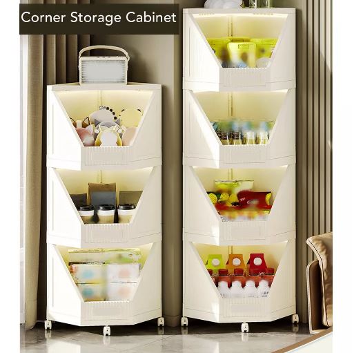 Corner Storage Cabinet Shelf for Bedroom Home