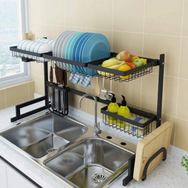 Dish Drying Rack Over Sink Drainer Shelf for Kitchen Drying Rack Organizer Supplies Storage Counter Kitchen Space Saver Utensils Holder