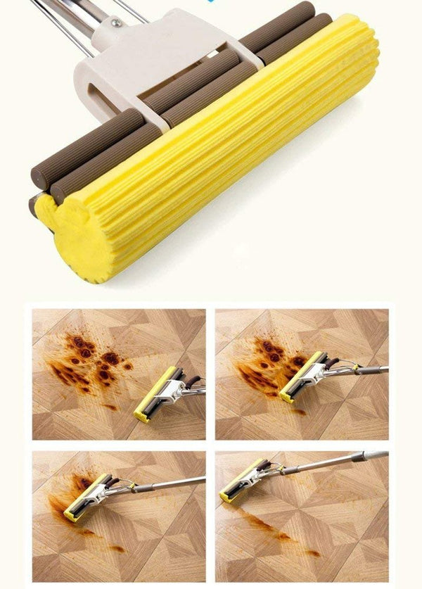 Super Absorbent PVA House Cleaner Double Roller Sponge Mop For Office Home Kitchen