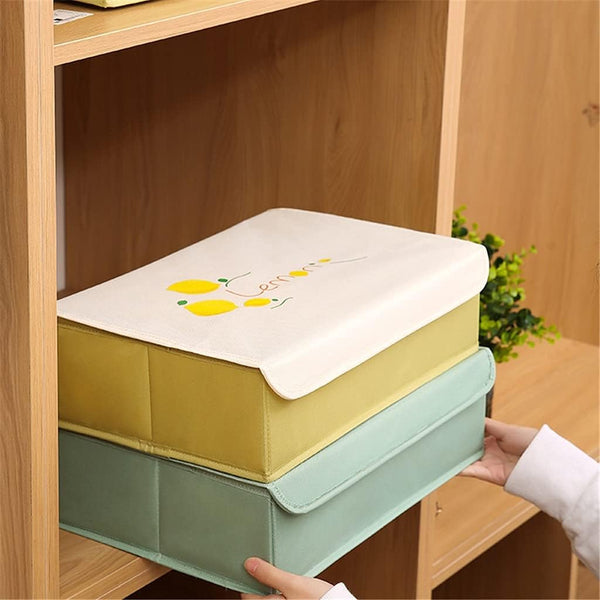 Foldable Wardrobe 10+1 Compartment Drawer Divider Organizer With Lid