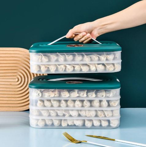 Dumplings Samosa Storage Box Refrigerator Momos Container Freezing Multi-Layer Frozen Food Grade