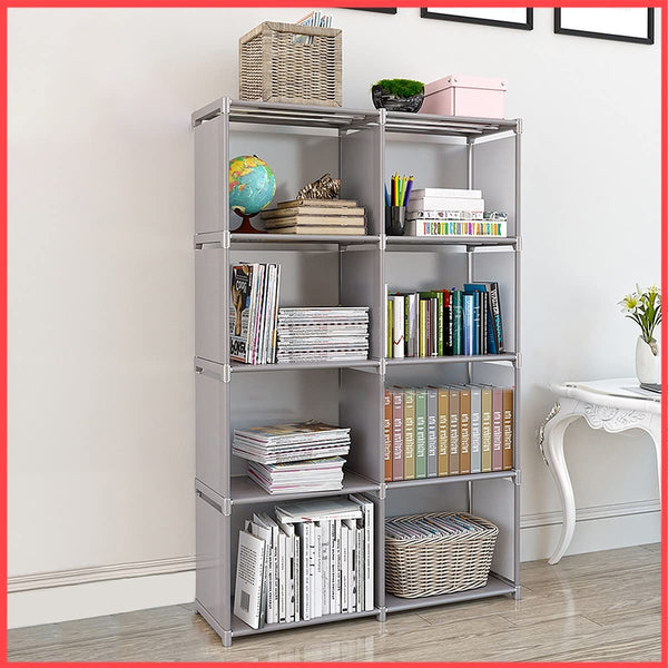 Foldable Bookshelf Open Bookcase, Space-Saving Storage Book Shelf Organizer Rack For Study Room, Office Library