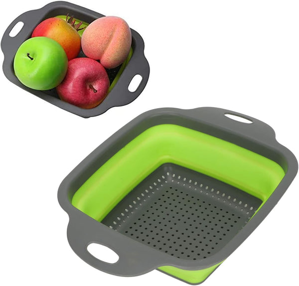 Folding Drain Baskets, Strong Bearing Draining Hole Sink Colander Fruits Vegetable Washing Basket