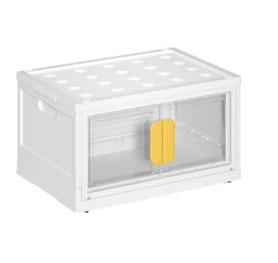 Folding Storage Box with Lids Plastic Drawer Organizer