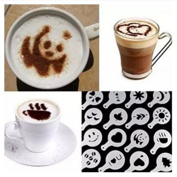 (Pack Of 16) Coffee And Cake Food Decorating Stencil - White