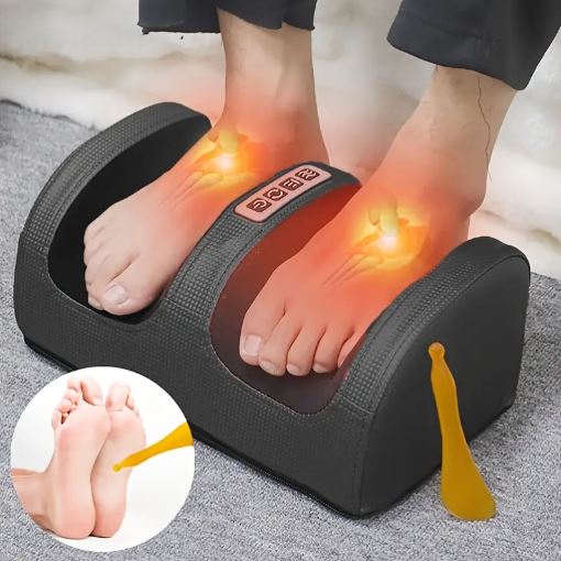 Heated Foot & Leg Massager with Roller - Deep Tissue Relief, Plug-In, Odorless