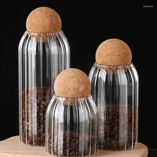 (Pack Of 3) Glass Jar With Round Ball Cork