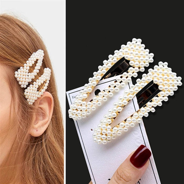 Handmade Pearls Hair Clips Pins Girls Hair Pins Hair Accessories (Pack Of 2)