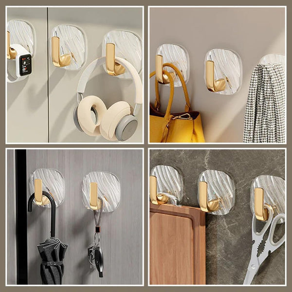 Heavy-Duty Self-Adhesive Hooks, Luxury Wall Hooks (Pack Of 3)