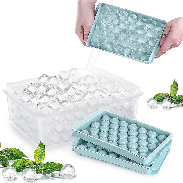 Plastic Mini Ice Ball Round Ice Cube Tray with Lid