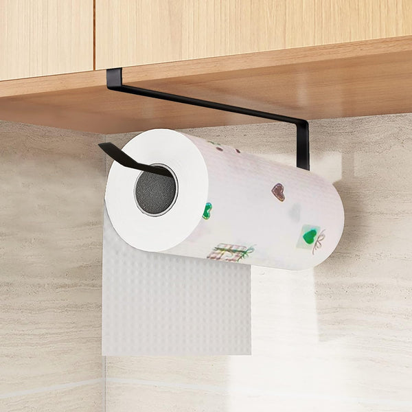 Kitchen Roll Holder No Drilling Required Kitchen Paper Holder (Black)