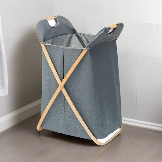 Laundry Hamper Bamboo with Handles Folding Laundry Basket