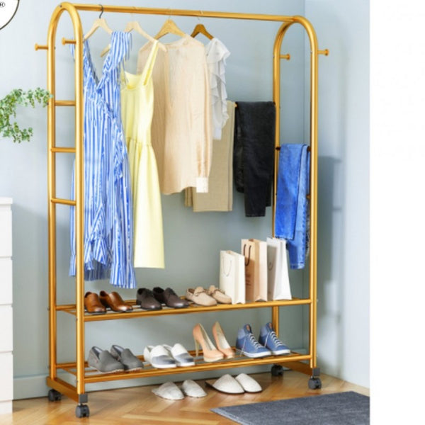 Luxury Floor Clothes Drying Rack Household Coat Rack Bedroom Simple Clothing Stand Hanger Fashion Porch Wardrobe Coat Shoe Shelf