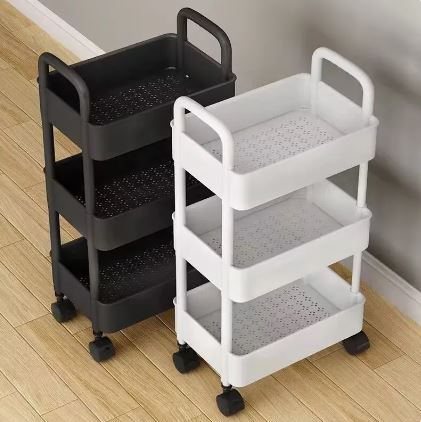 Mobile Storage Rack Trolley Kitchen Bathroom Bedroom Multi Storey Snacks Storage Rack With Wheels