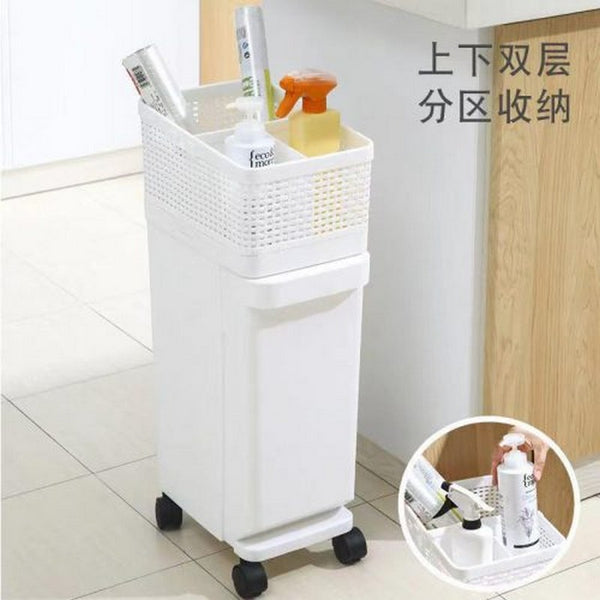 Moveable Kitchen Trolley With Garbage Bin