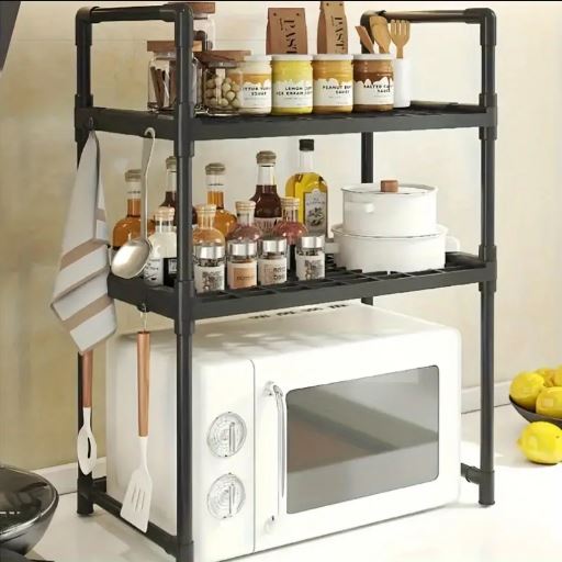 1pc Modern Multi-Functional Kitchen Storage Rack, Floor Mount Organizer Shelf for Spices and Condiments