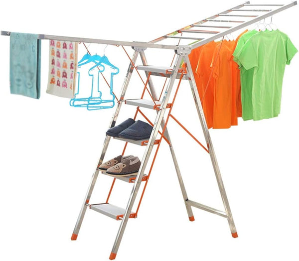 Multi-Usage Aluminium Clothes Drying Rack With Ladder