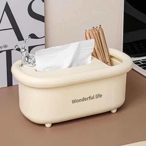 2 in1 Creative Multipurpose Bunny Tissue Box with Cosmetics Holder