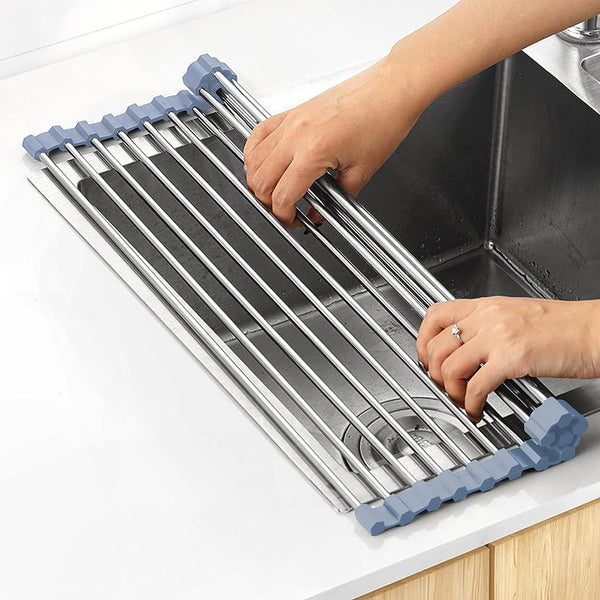 Over The Sink Dish Drying Rack, Roll Up Dish Drying Rack Kitchen Sink Rack