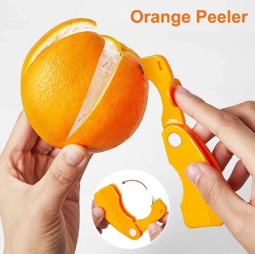 Multifunctional Orange Peeler, Orange Peeler Tool With Folding Handle Fruit Peeler