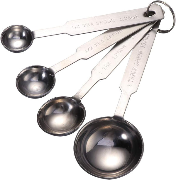 4Pcs Kitchen Baking Cooking Stainless Steel Measuring Spoon Set