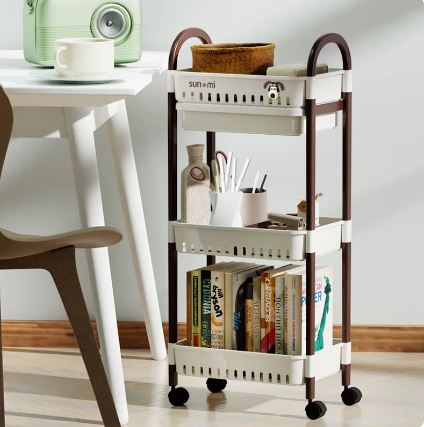 Home Storage Shelf Storage Trolley With Movable Pulley Kitchen Islands With Carts