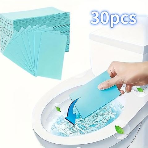 30pcs Toilet Cleaning Sheets Water Soluble Tablet Cleaner Toilet