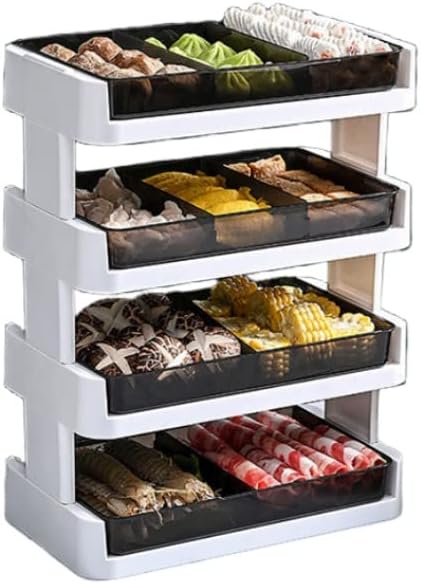 4 Layer Vertical Storage Drawer Food Tray Shelf, Vegetable Shelf, Vertical Storage Pot Dish, Kitchen Storage