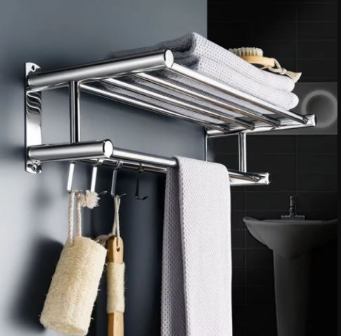 Wall Mounted Shower Hanger, Towel Rack, Bath Holder, Towel Bar, Storage Shelf, Bathroom Accessories