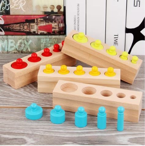 Wooden Montessori Knobbed Cylinders