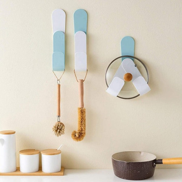 Wall Mounted Pot Lid Holder - Multi-Functional Storage Hook