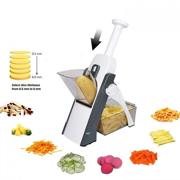 Vegetable And Potato Cutter (8 In 1) - Vegetable Slicer By ONCE FOR ALL Food Chopper