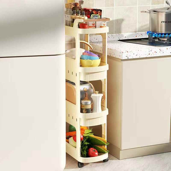 Slim Utility Trolley Storage Cart, Movable Trolley Cart for Narrow Gap, Kitchen, Bathroom